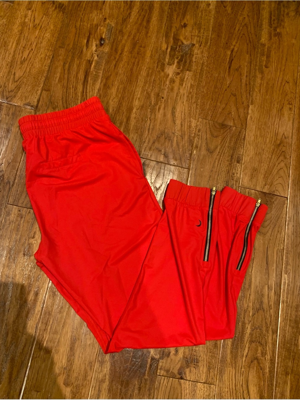 ZYIA Bright Red Women’s Jogger Pants with Zipper Accents